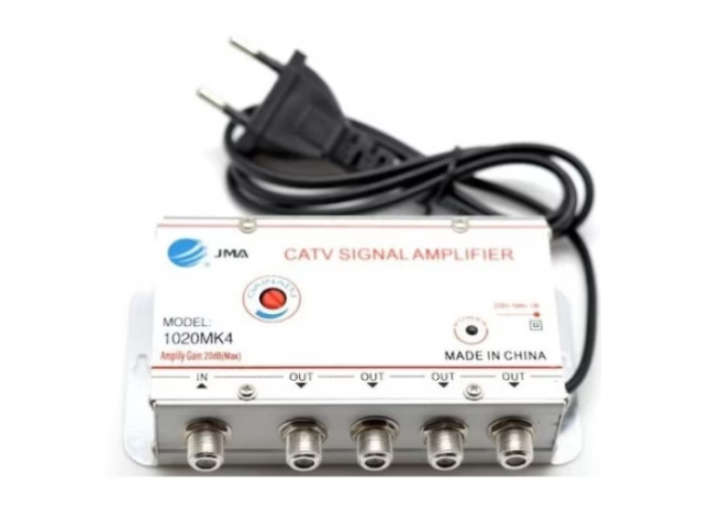 Amplificator de semnal TV 4 OUT BricoMall BM-AMPF-TV4