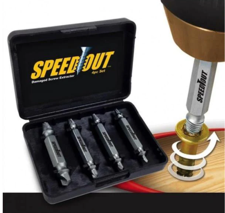 Set 4 burghie extractoare pentru suruburi rupte, SpeedOut