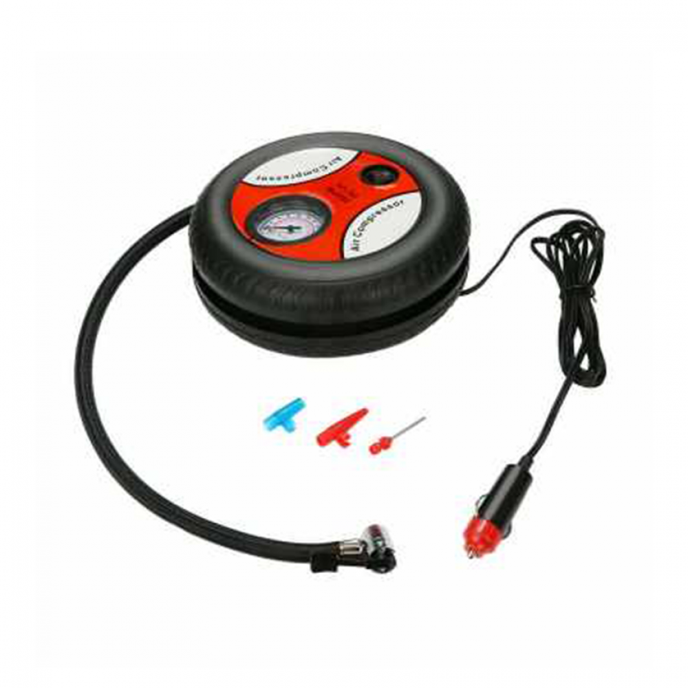 Compresor aer cu manometru 12v, 3 accesorii incluse