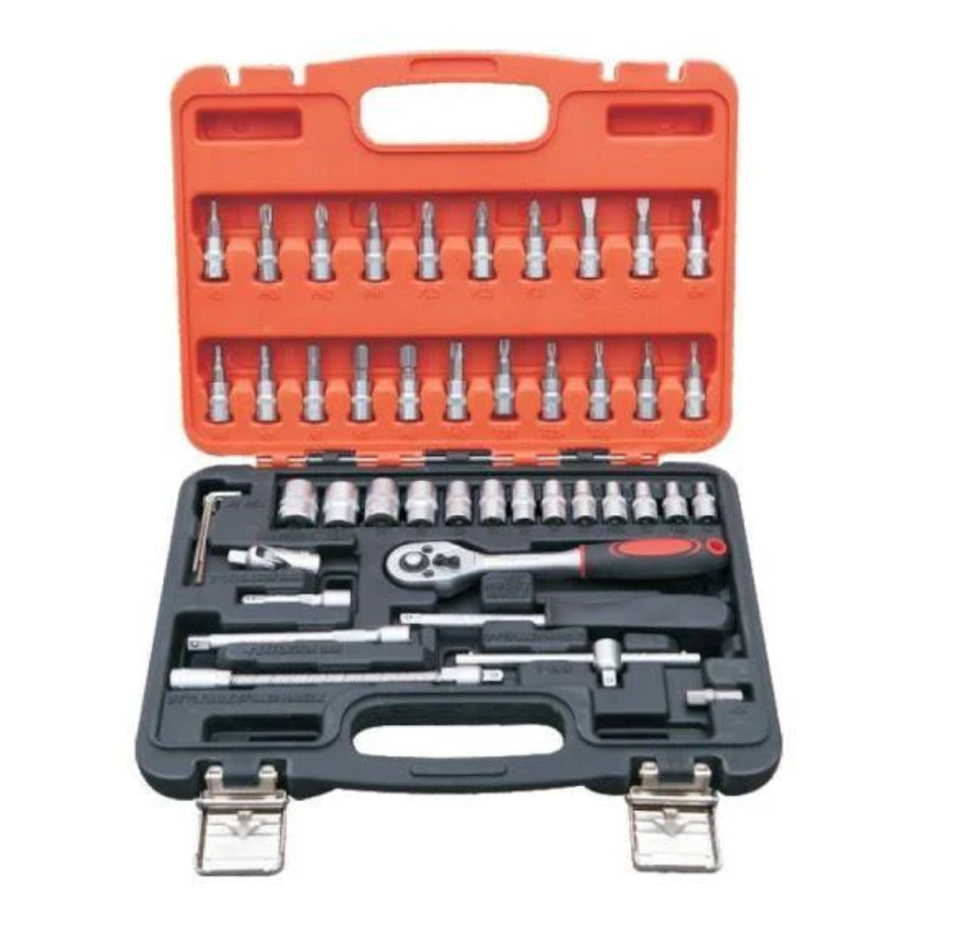 Trusa 46 piese, chei tubulare si biti