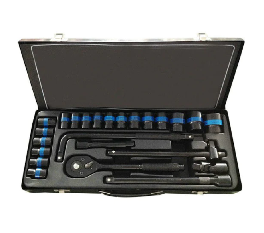 Trusa 24 piese, chei tubulare. Black Chrome MLG-6204