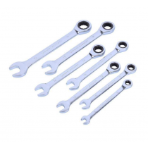 Set de 7 chei cu clichet combinate, Crom-Vanadiu