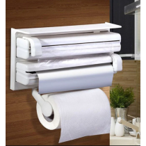 Dispenser triplu de bucatarie pentru folie de aluminiu, folie stretch si hartie
