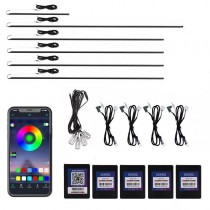 Kit 18 in 1 lumini ambientale auto RGB acrilic, dinamic, wireless