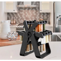 Organizator pentru condimente, cu suport rotativ, 18 recipiente, 34x23 cm