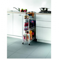 Organizator mobil pentru baie si bucatarie, dotat cu 3 rafturi