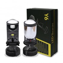 Set 2x Becuri LED H4 Y6 90w 6500k 20000LM cu mini lupa
