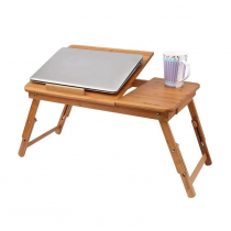 Masa pliabila din lemn bambus, pentru laptop, cu unghi ajustabil si coolere