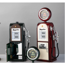 Cutie muzicala mecanica cu spatiu de depozitare, în forma de pompa de benzina retro din SUA