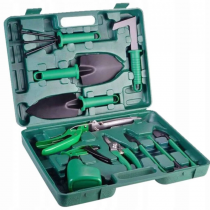 Set 10 unelte de gradina de inalta calitate in valiza de transport BricoMall BM-UNLT-GDR10