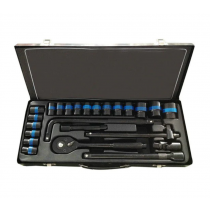 Trusa 24 piese, chei tubulare. Black Chrome MLG-6204