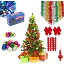 Brad de Craciun 180 cm + Set complet accesorii pentru impodobit